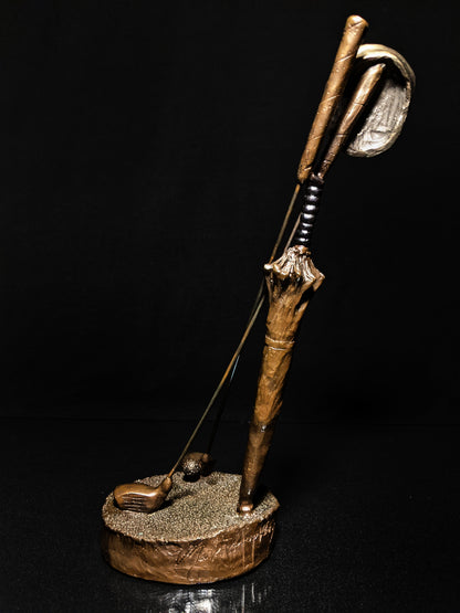 Mark Hopkins Bronze Golf Sculpture " Woods "