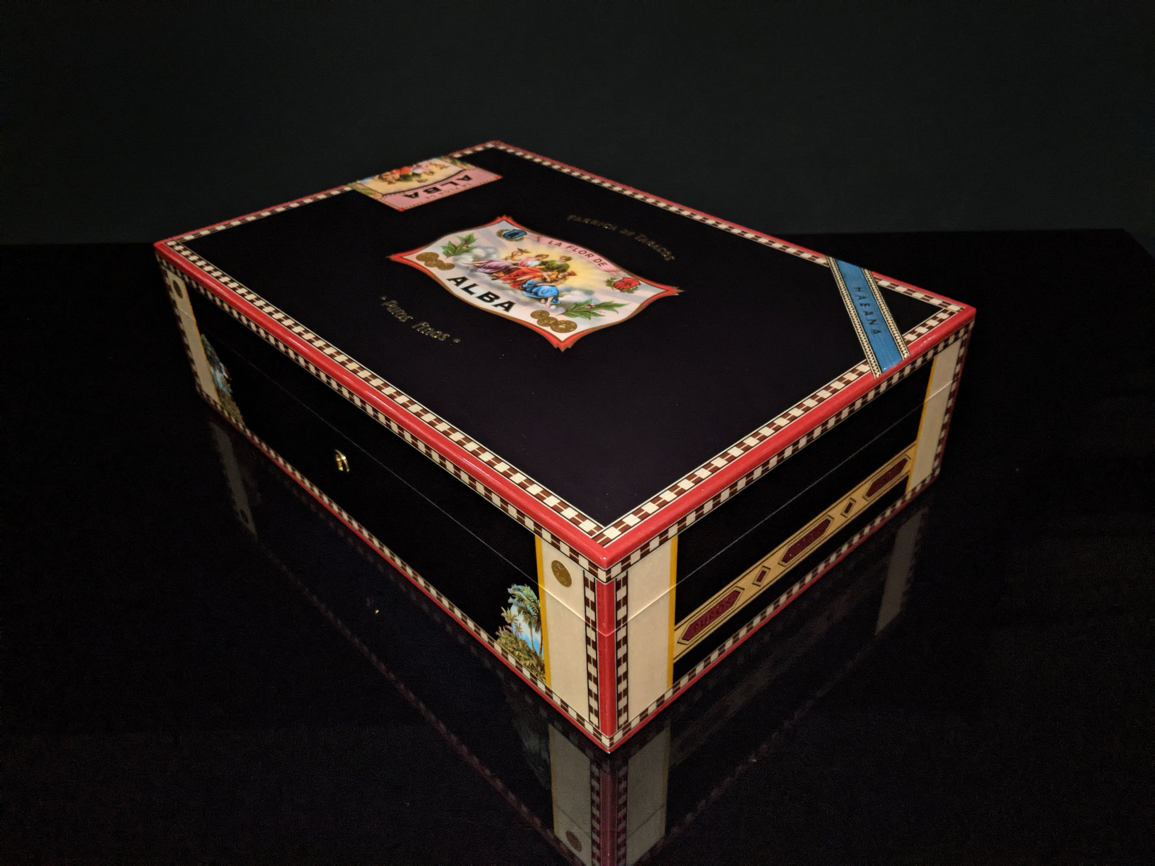 Elie Bleu  Alba Black Sycamore Humidor 110 count NIB Made in France