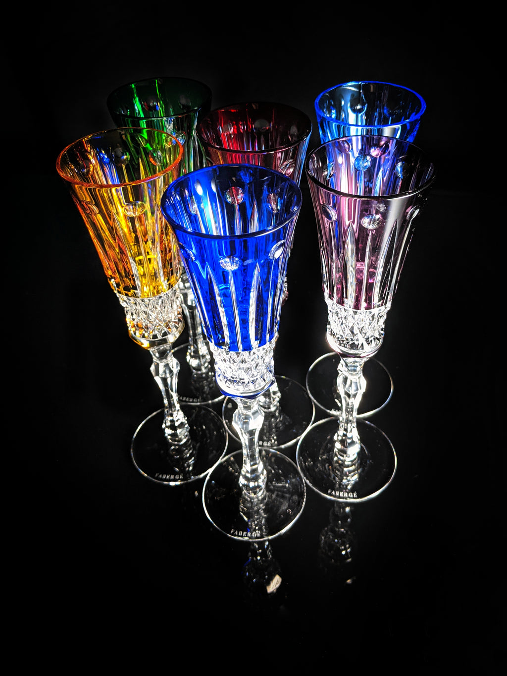 Faberge Xenia Colored Flutes set of 6