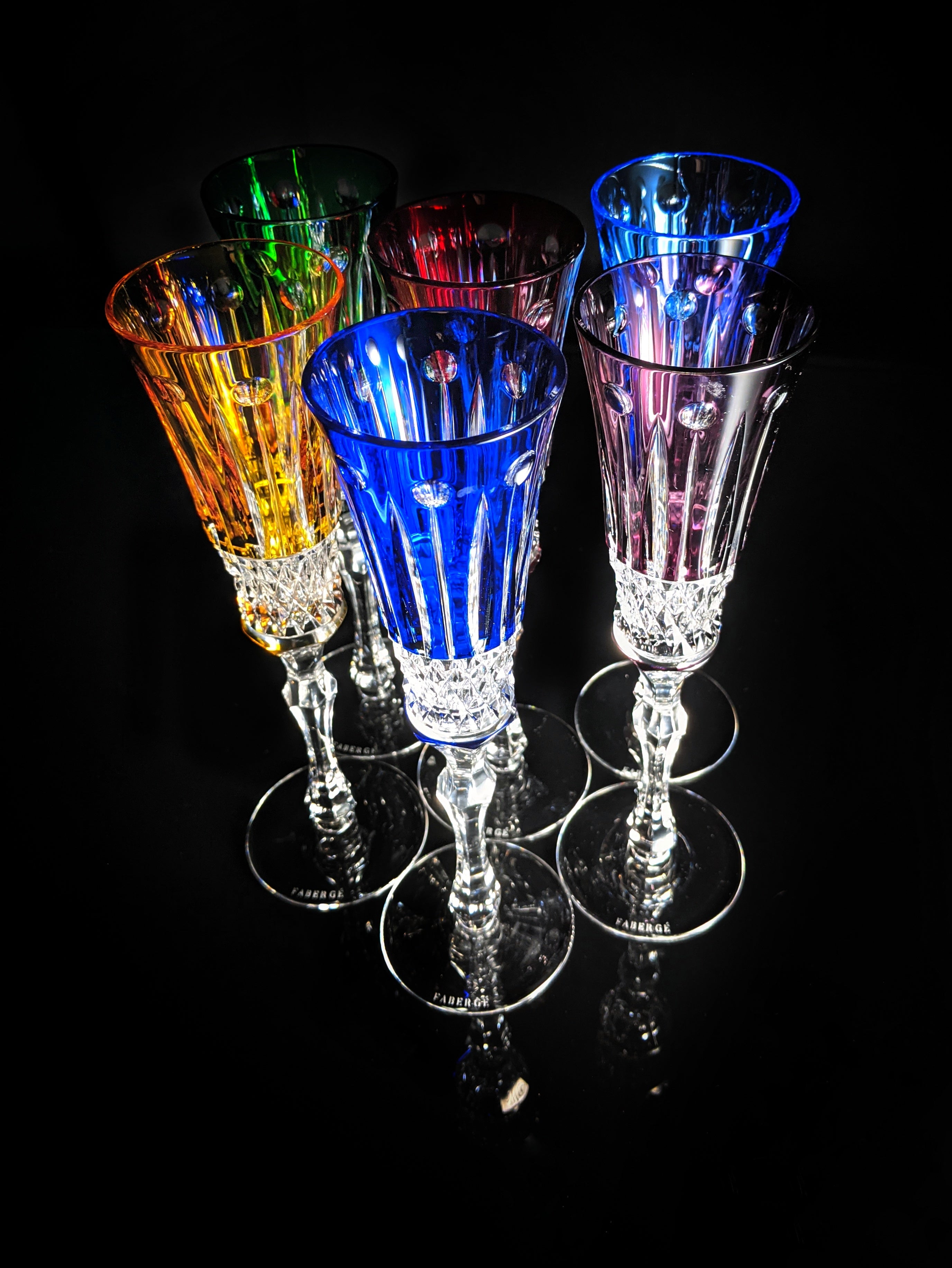 Faberge Xenia Colored Flutes set of 6