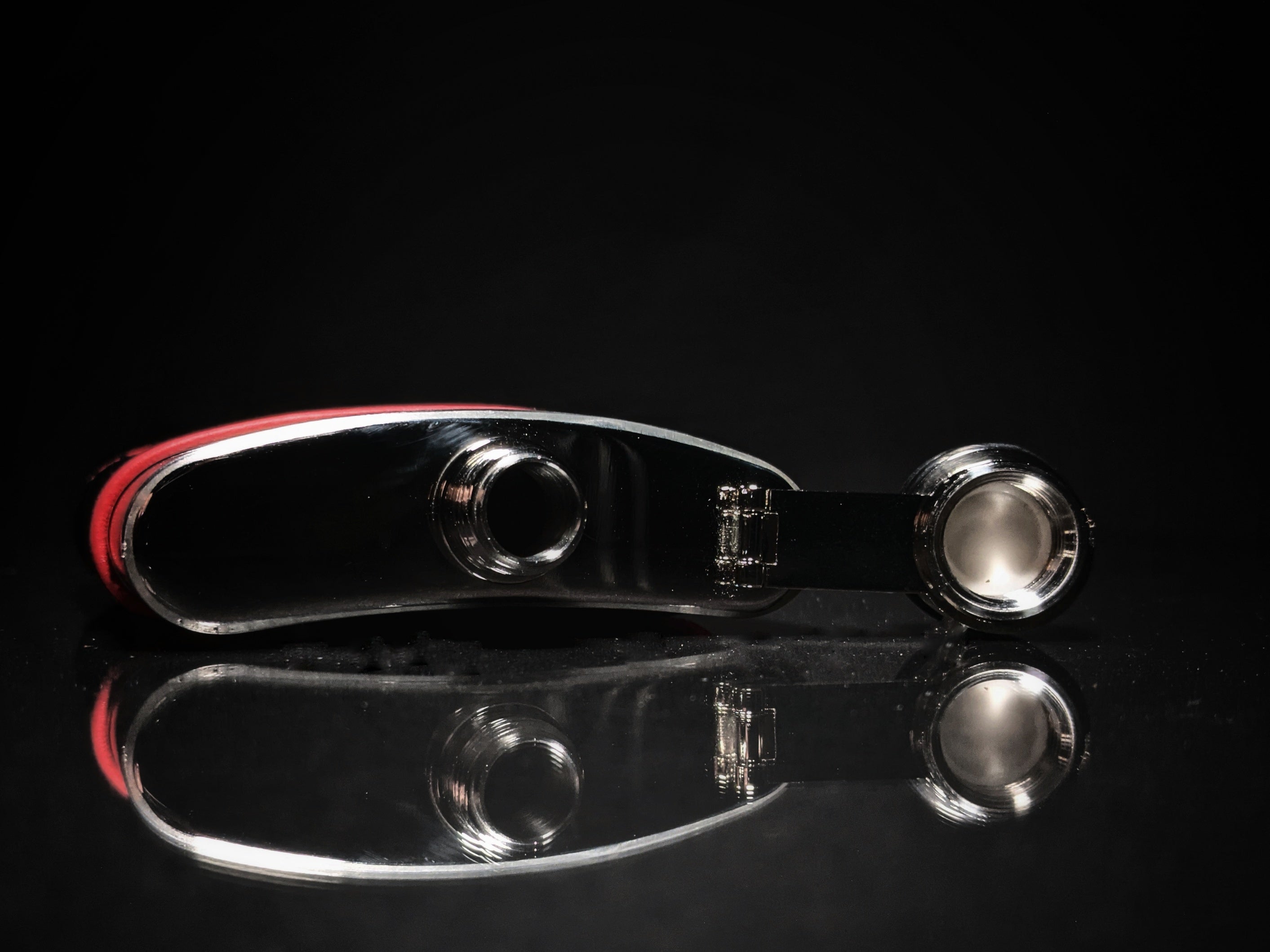 Brizard and Co. The 6 oz Flask - Black Python Leather and Racing Red