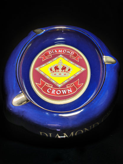 Diamond Crown Blue Ceramic Ashtray