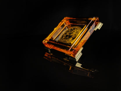 Versace Amber Crystal Ashtray NIB