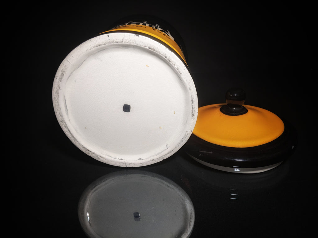 Large Ceramic Humidor Jar 13" H x 7.5" W.