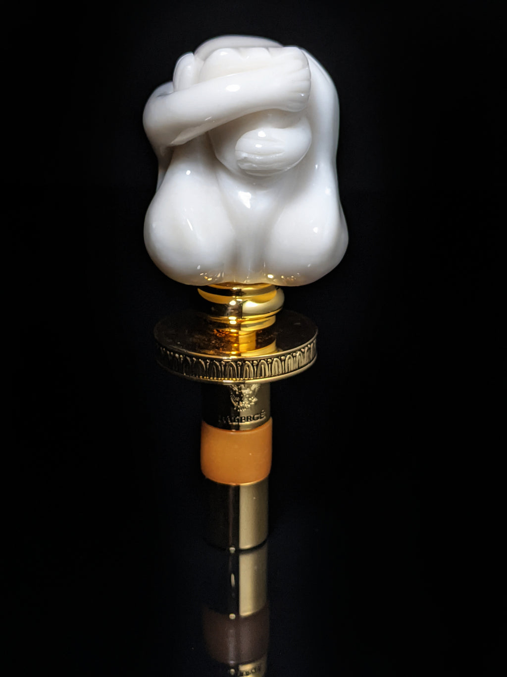 Faberge Monkey Hear No Evil -See No Evil Bottle Stopper NIB