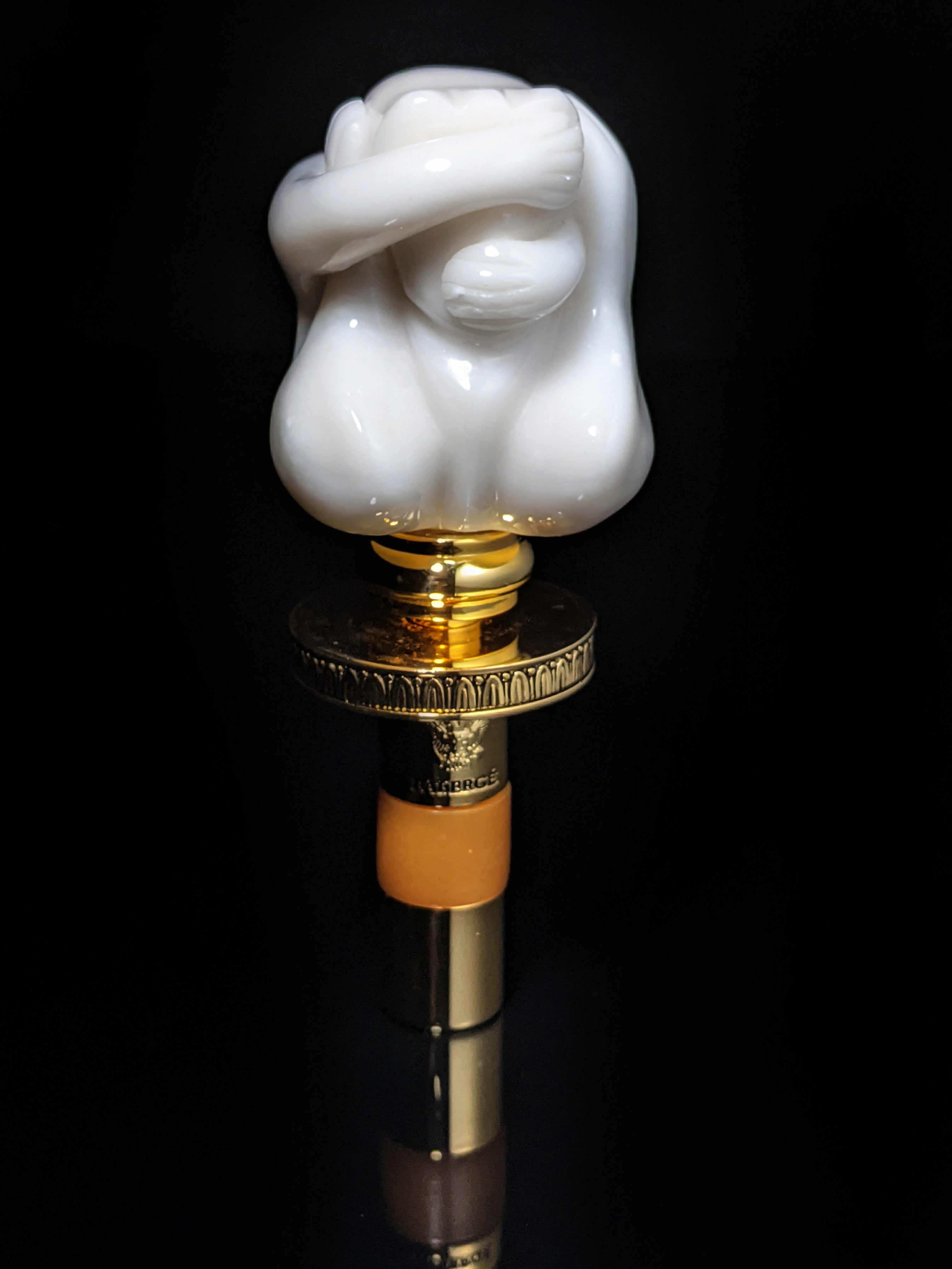 Faberge Monkey Hear No Evil -See No Evil Bottle Stopper NIB