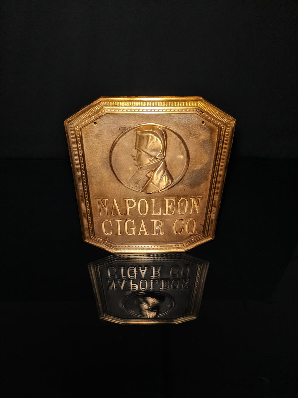 Napoleon Cigar Co. Solid Bronze Sign — 15.75" H × 12.75" W