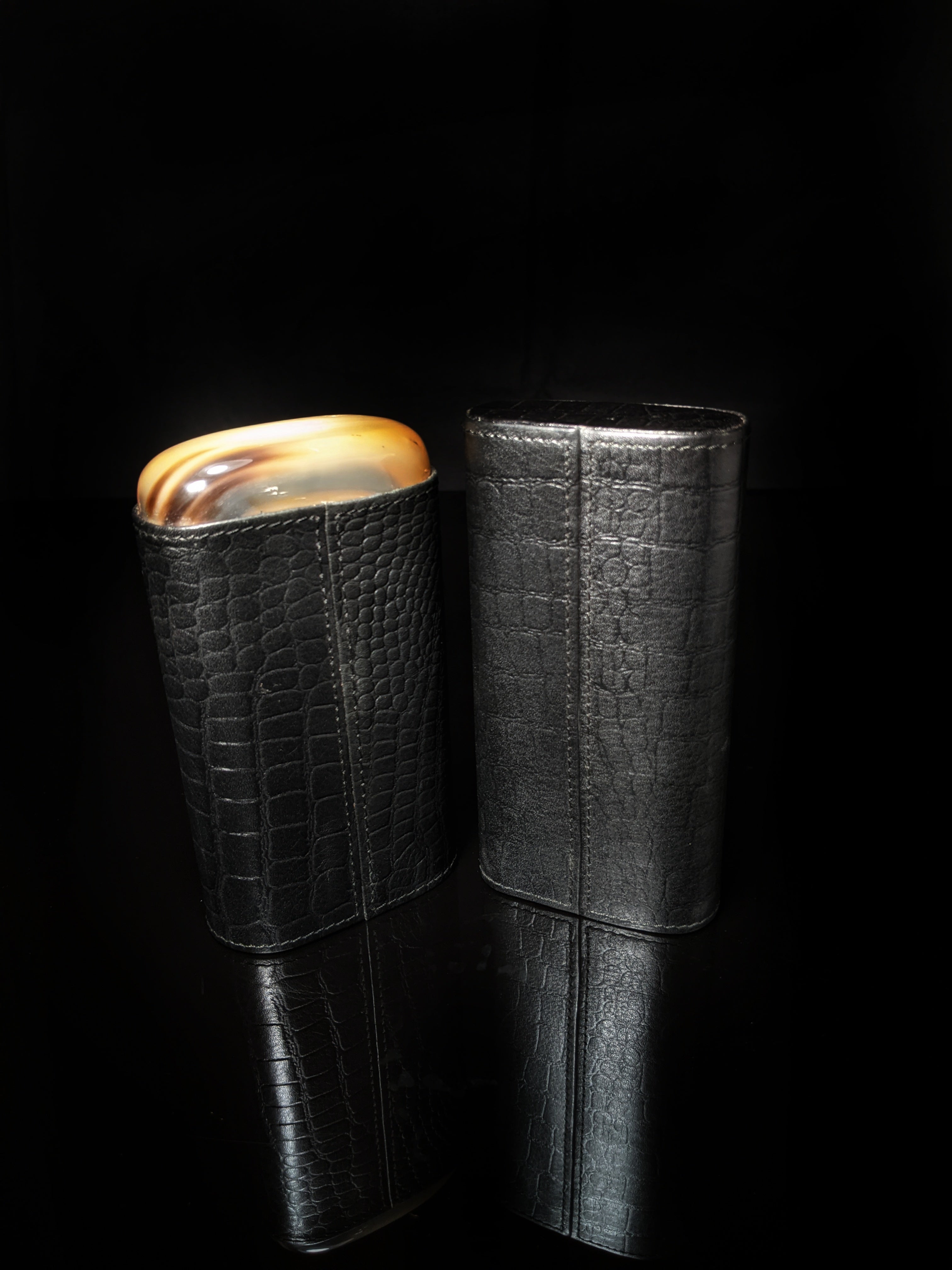 Andre Garcia leather cigar case and valet box