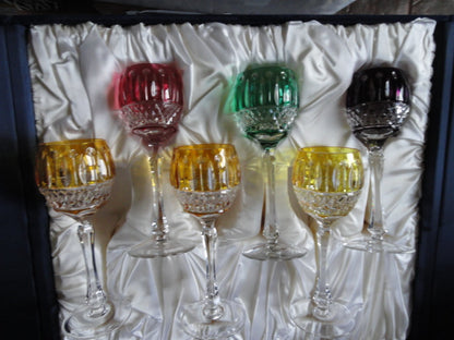 FABERGE XENIA IMPERIAL CASED CUT TO CLEAR CRYSTAL GOBLETS  SIGNED