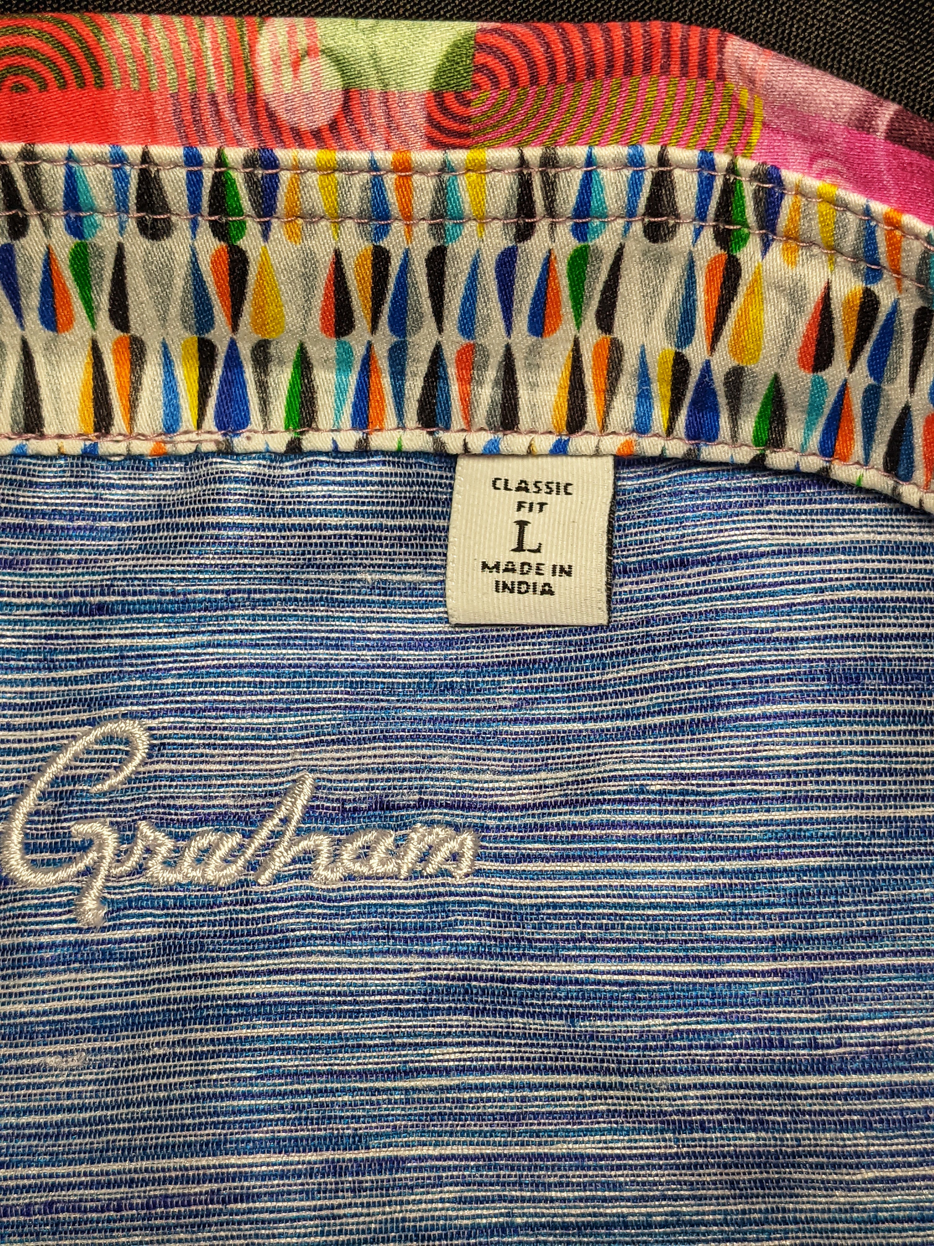 Robert Graham Riceboro Colorful Short Sleeve Shirt Size Large