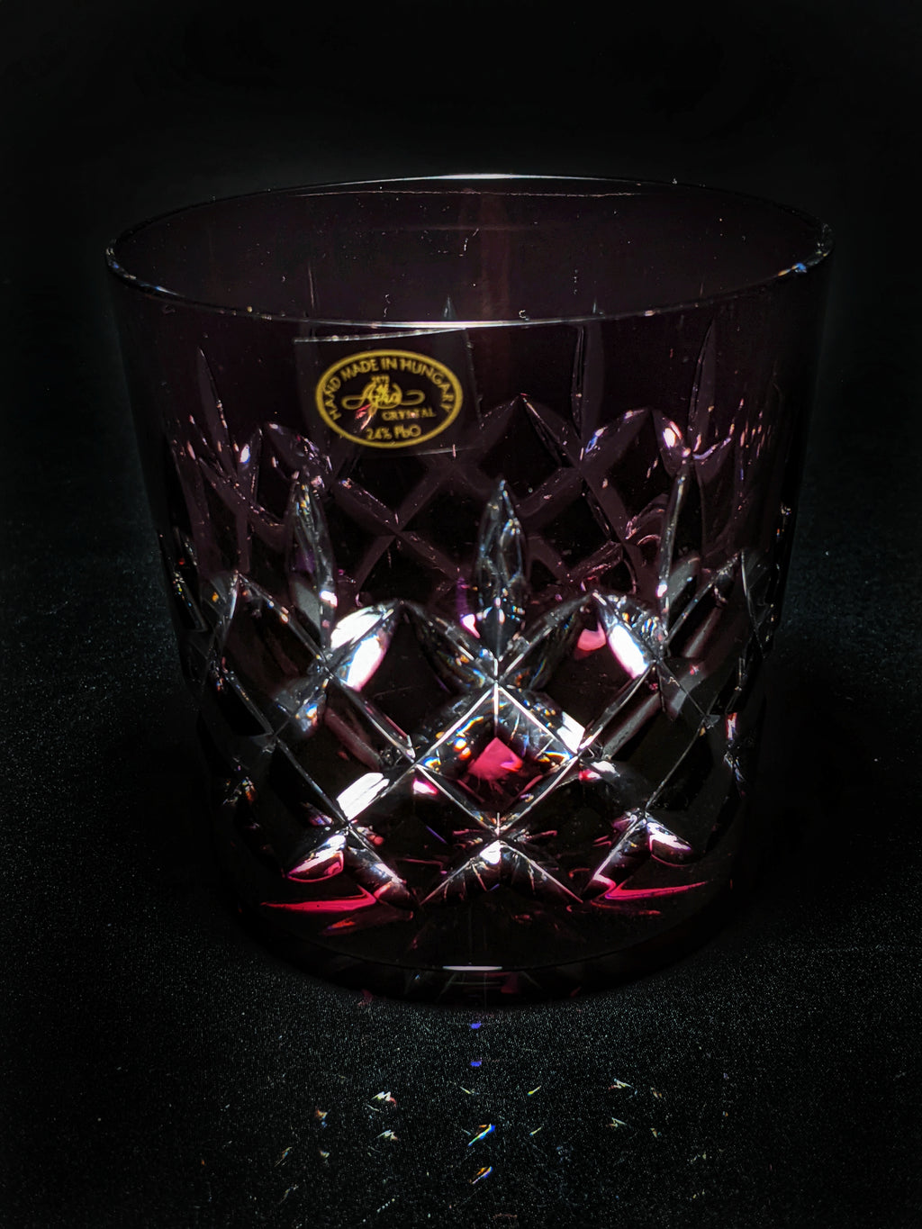 AJKA Colored Crystal Old Fashioned Glassess with Ice Bucket