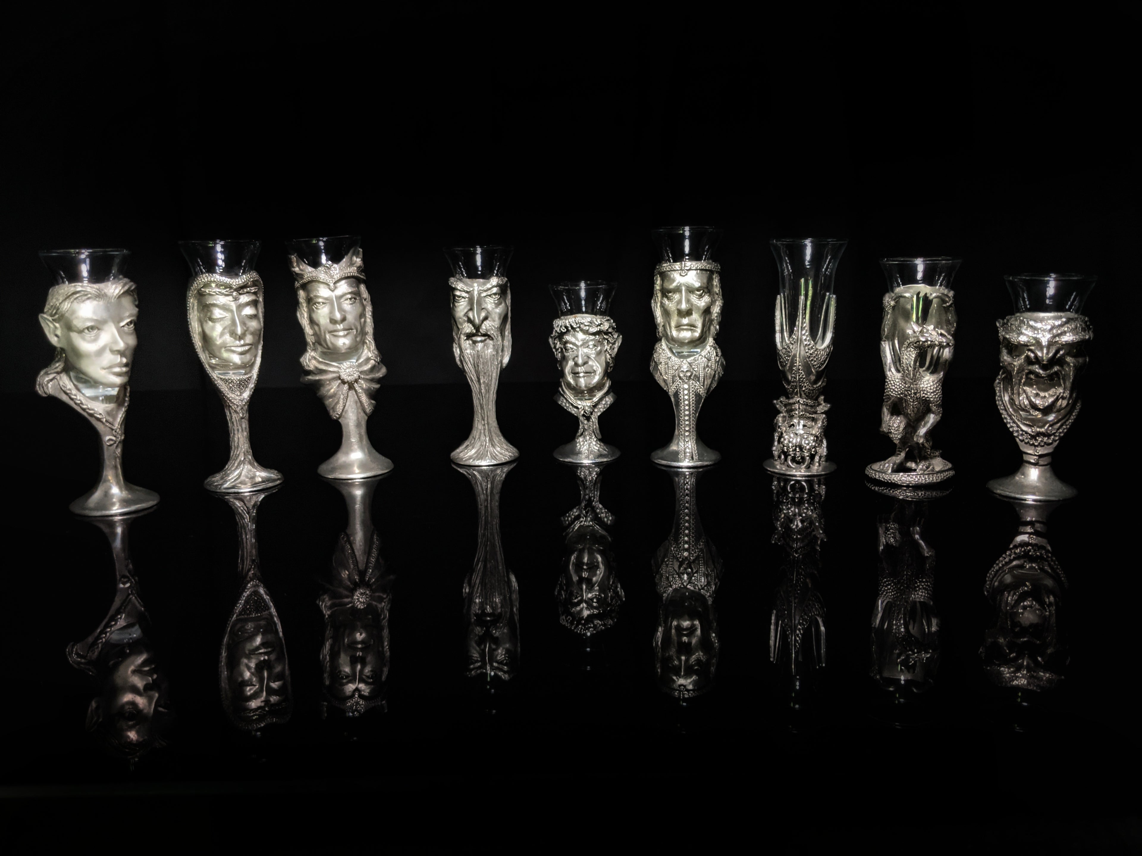 Royal Selangor Lord of Rings  Pewter  Shot Glasses   Set of 9