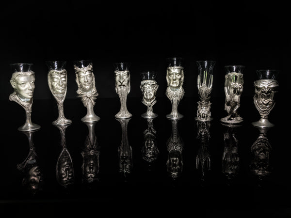 Royal Selangor Lord of Rings  Pewter  Shot Glasses   Set of 9