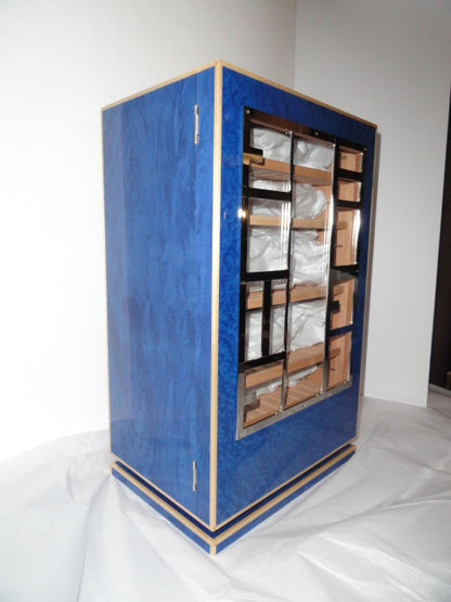 Elie Bleu Madrona Blue  Wood Cabinet Humidor 150 count