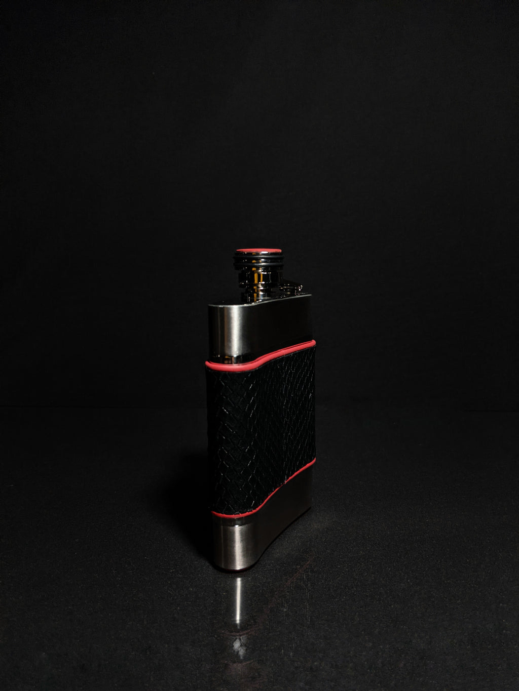 Brizard and Co. The 6 oz Flask - Black Python Leather and Racing Red