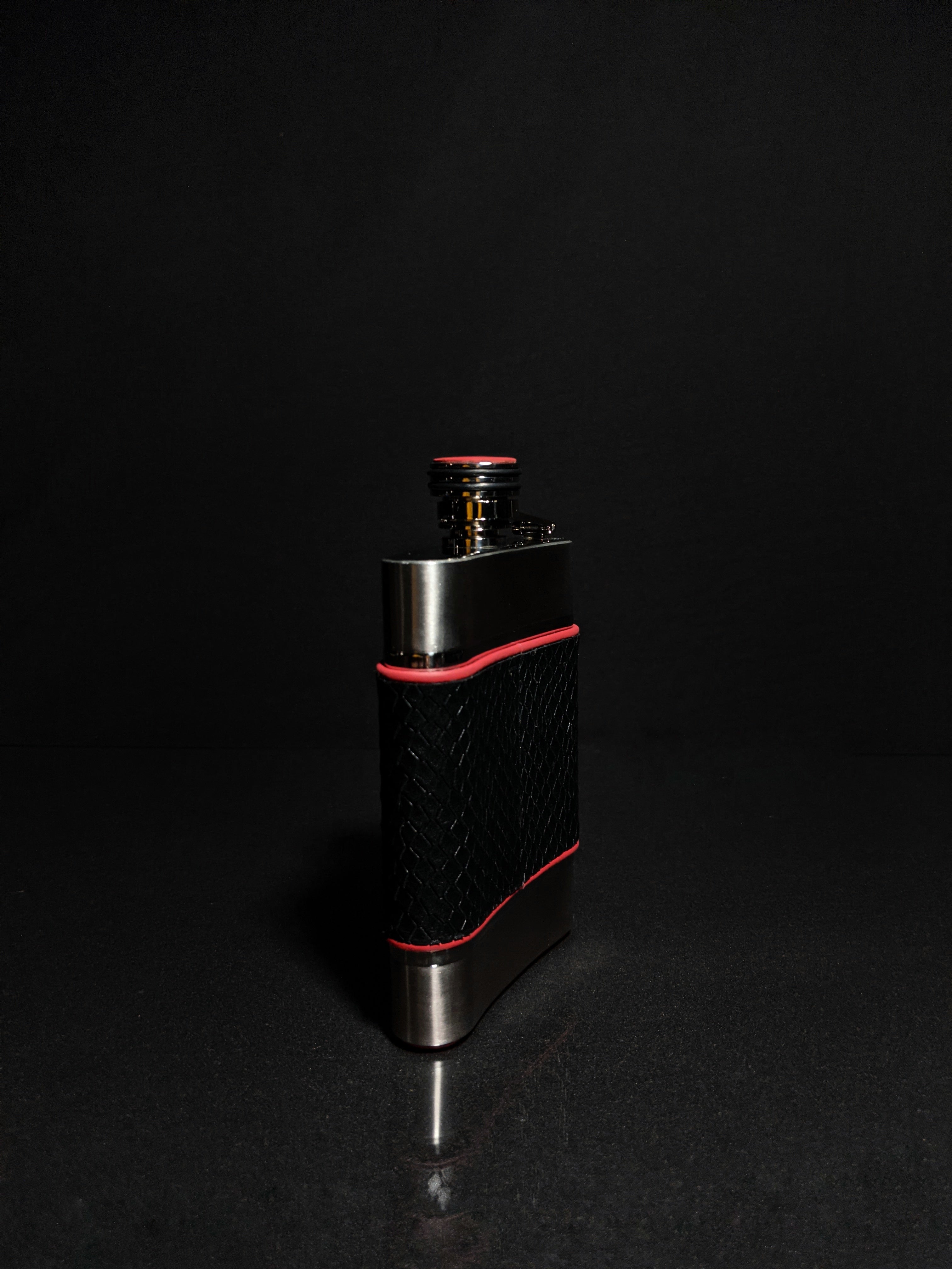 Brizard and Co. The 6 oz Flask - Black Python Leather and Racing Red
