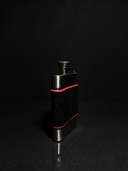 Brizard and Co. The 6 oz Flask - Black Python Leather and Racing Red