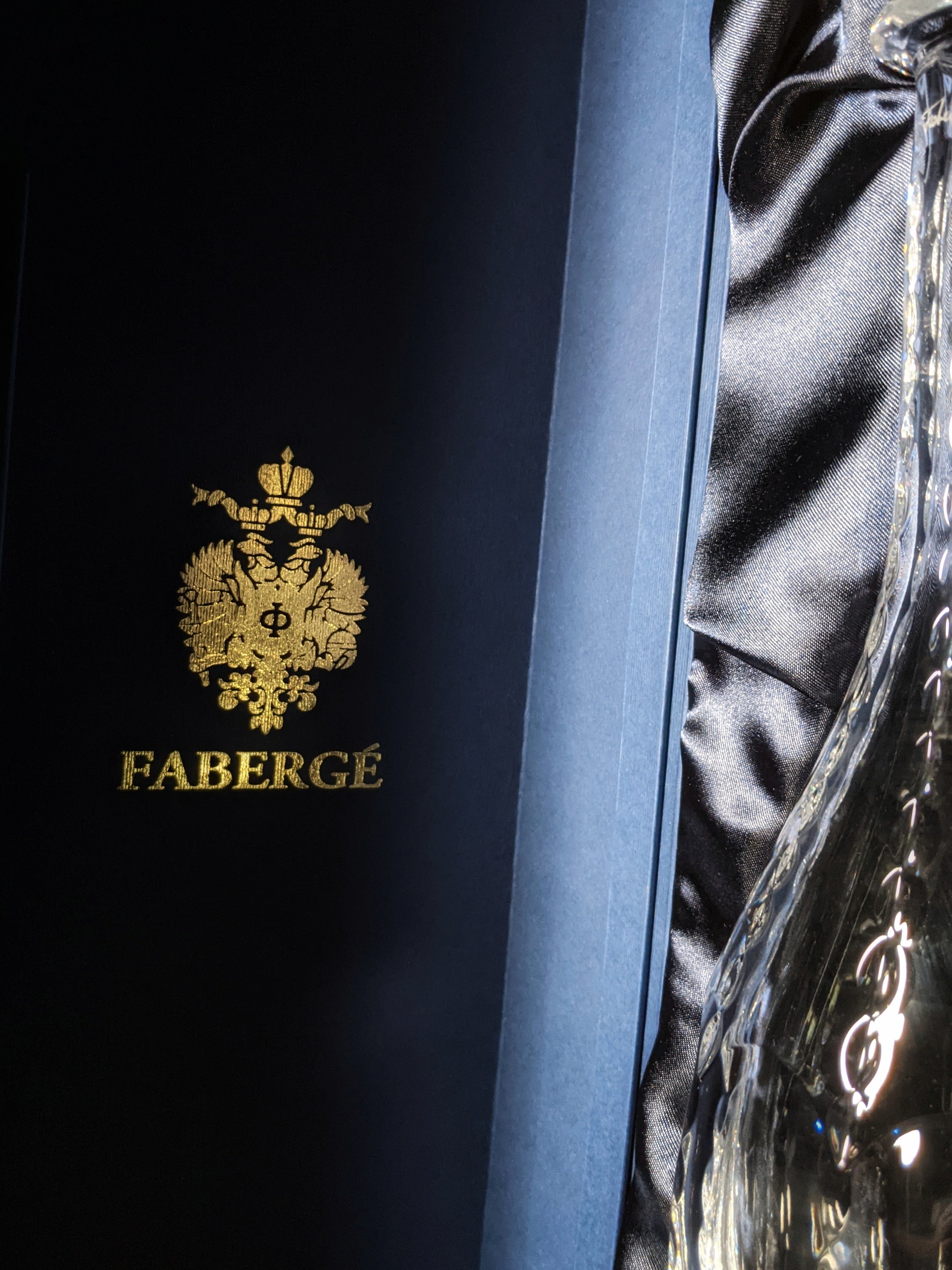 Faberge Bristol Clear Crystal Decanter NIB