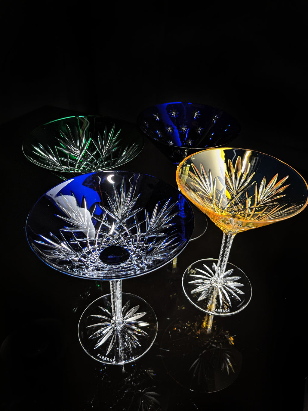 Faberge Martini Crystal Colored Glasses