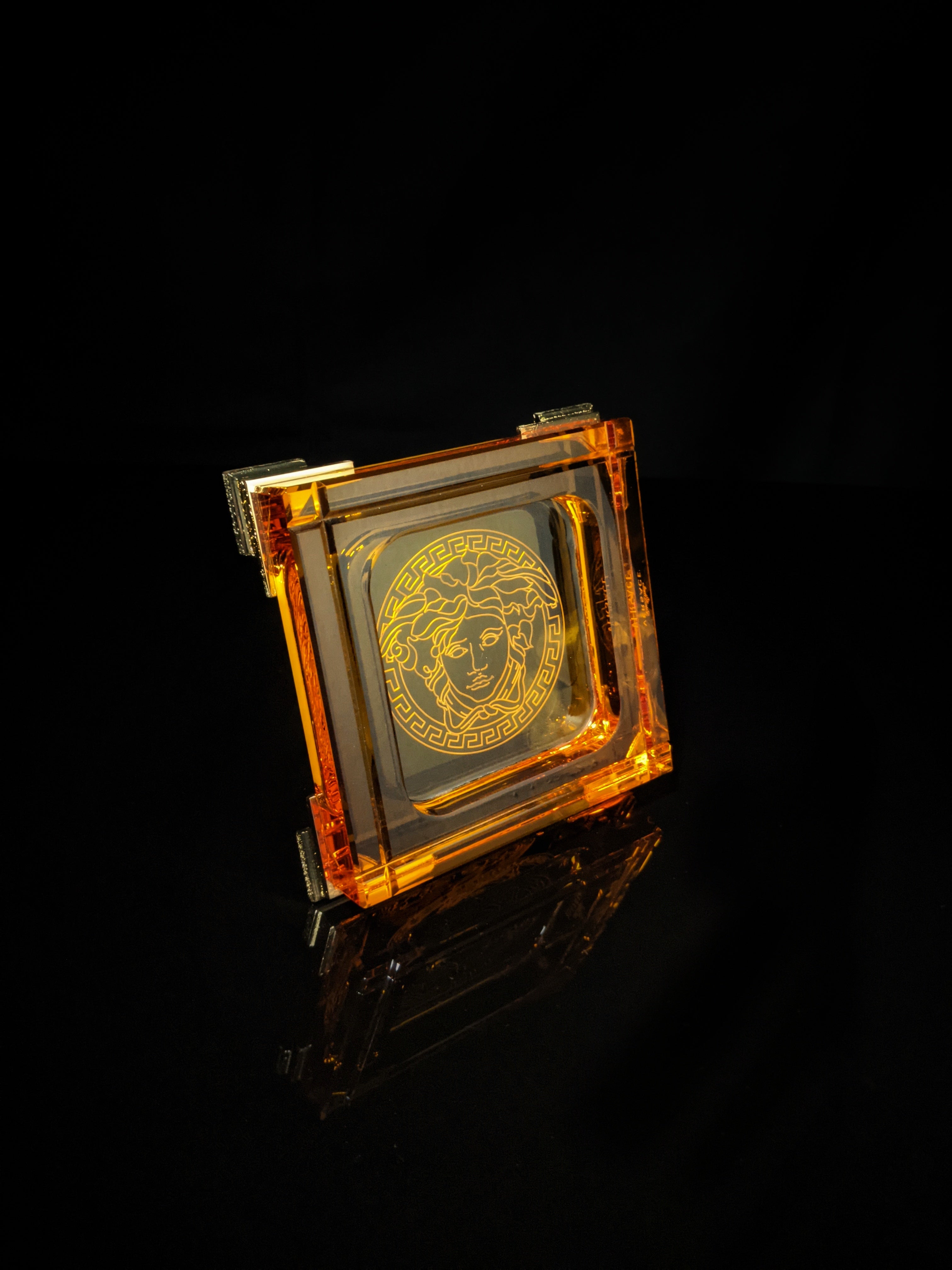 Versace Amber Crystal Ashtray NIB