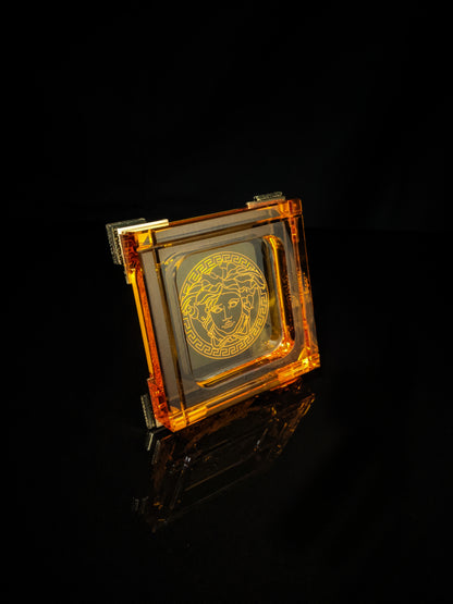 Versace Amber Crystal Ashtray NIB