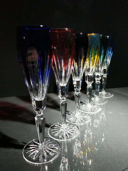Faberge Lausanne Crystal Colored Flutes