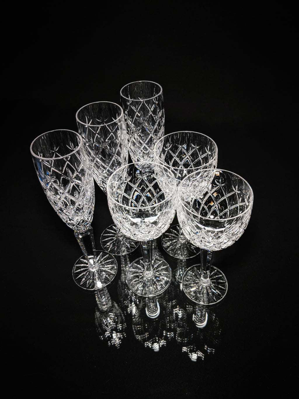 Faberge Clear Crystal Flutes and Goblets