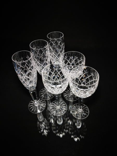 Faberge Clear Crystal Flutes and Goblets