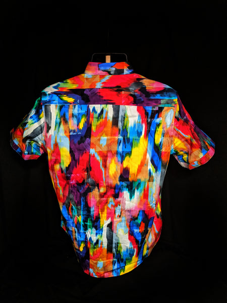 Robert Graham  Prism Effect Classic Fit Short Sleeve Shirt Size Medium