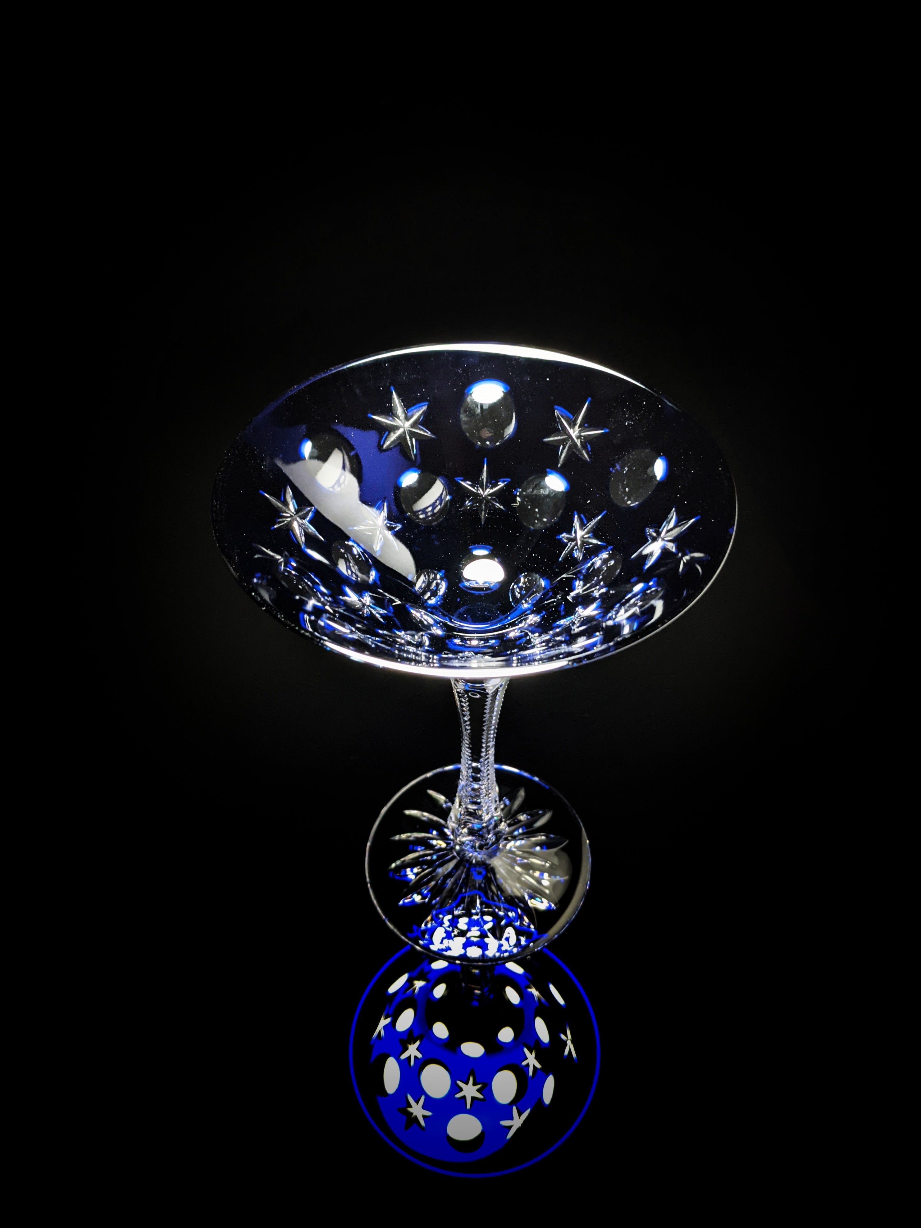 Fabergé Na Zdorovye Cobalt Blue Crystal Martini Glass