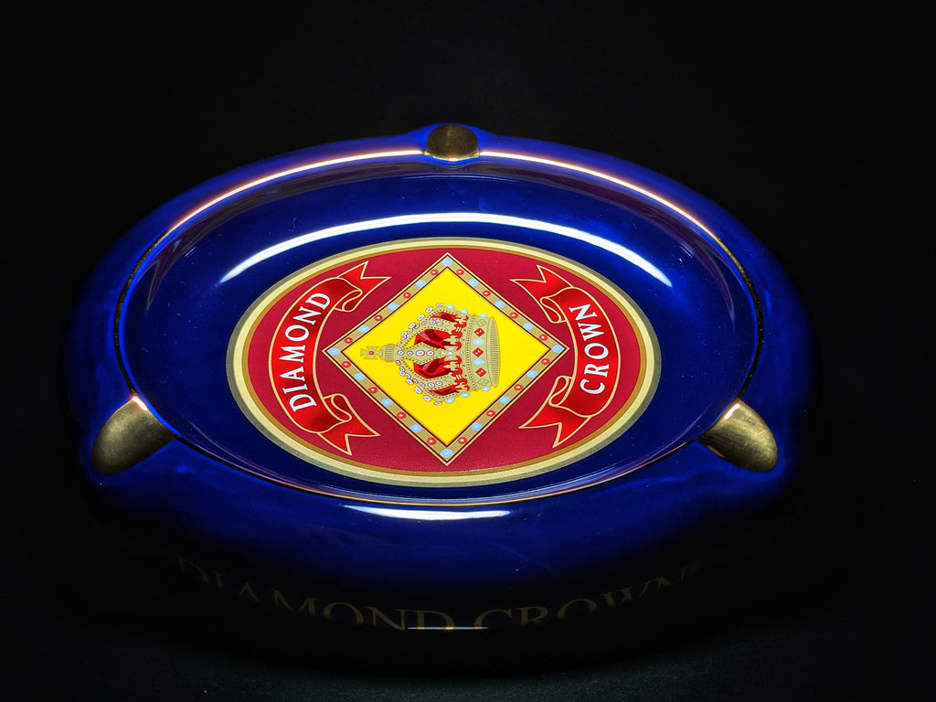 Diamond Crown Blue Ceramic Ashtray