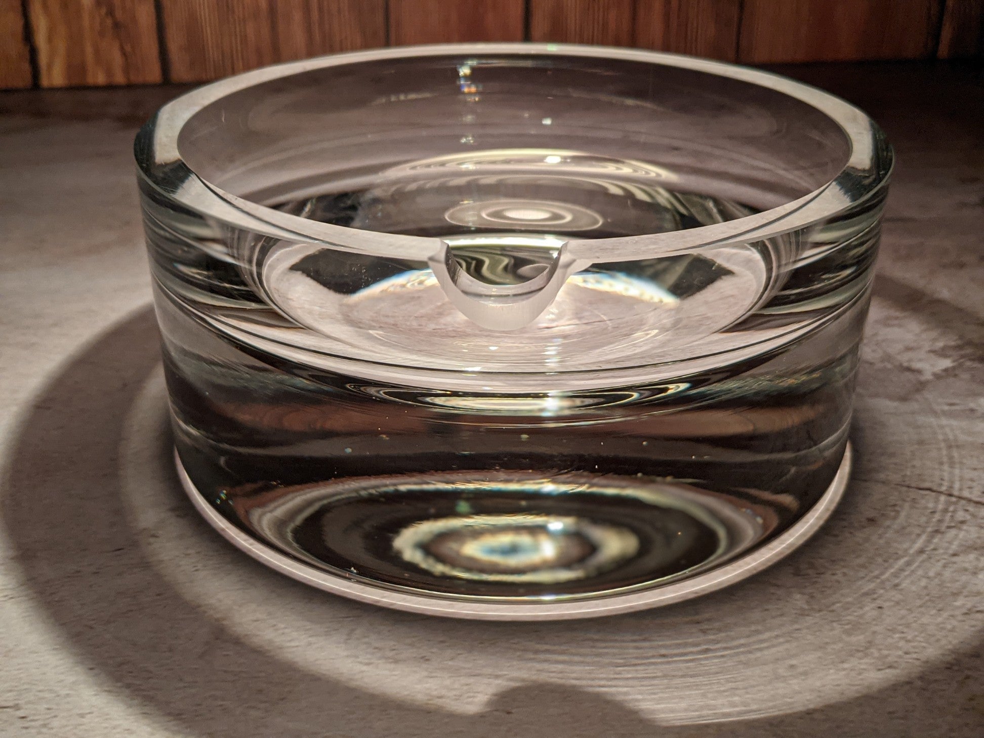 Heavy large size glass ashtray