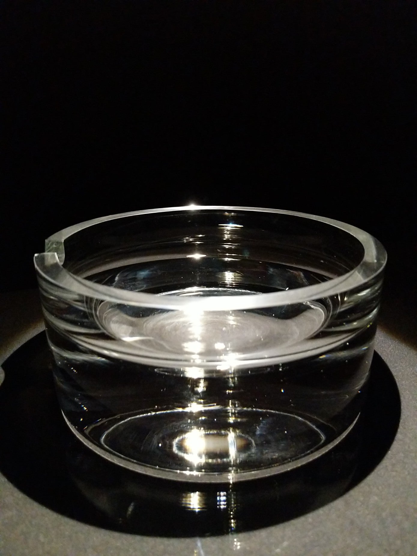 Heavy large size glass ashtray