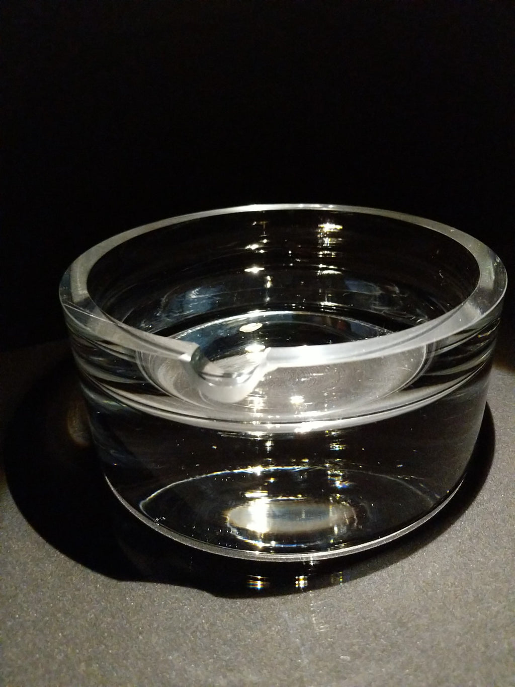 Heavy large size glass ashtray