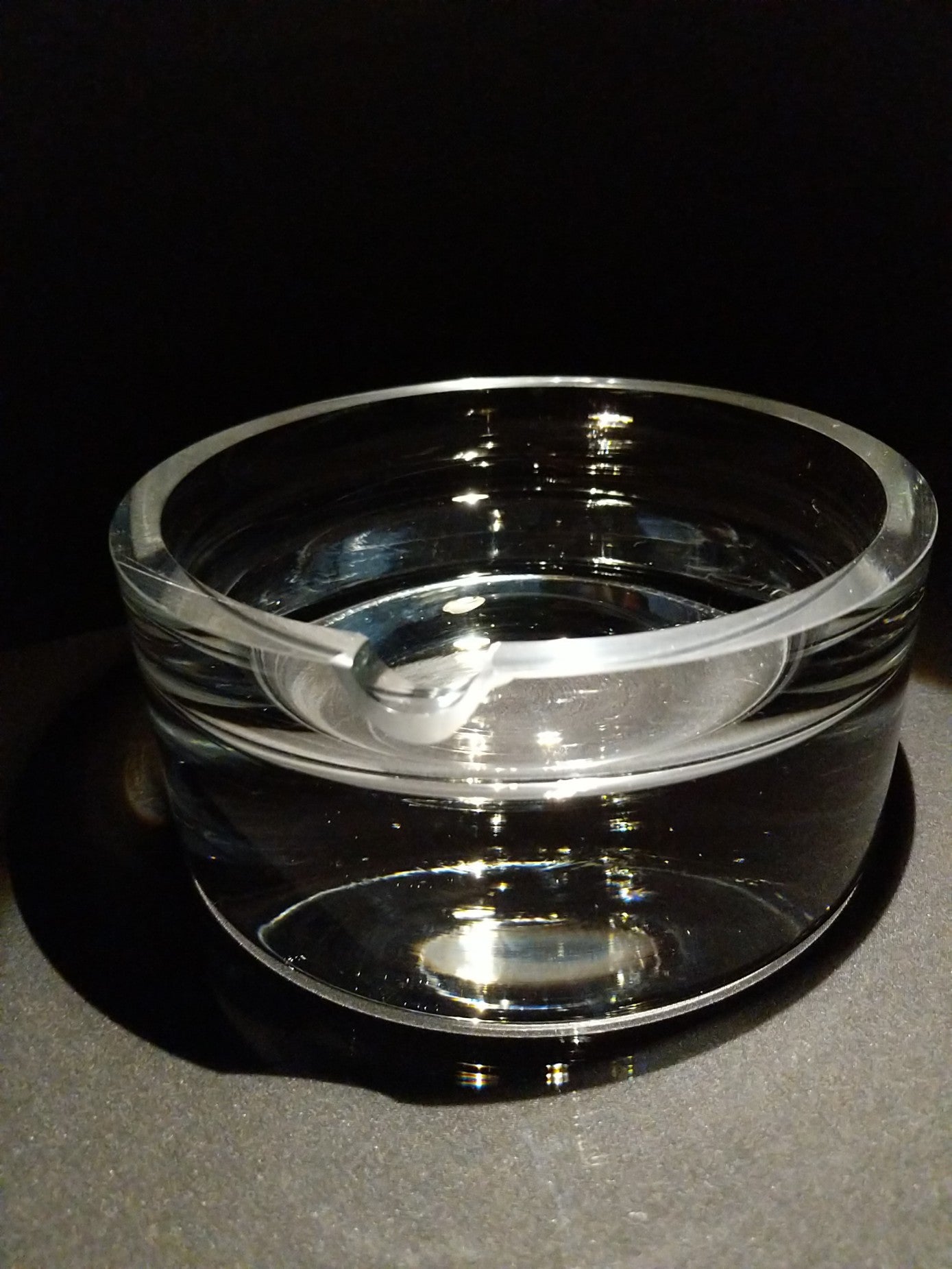 Heavy large size glass ashtray