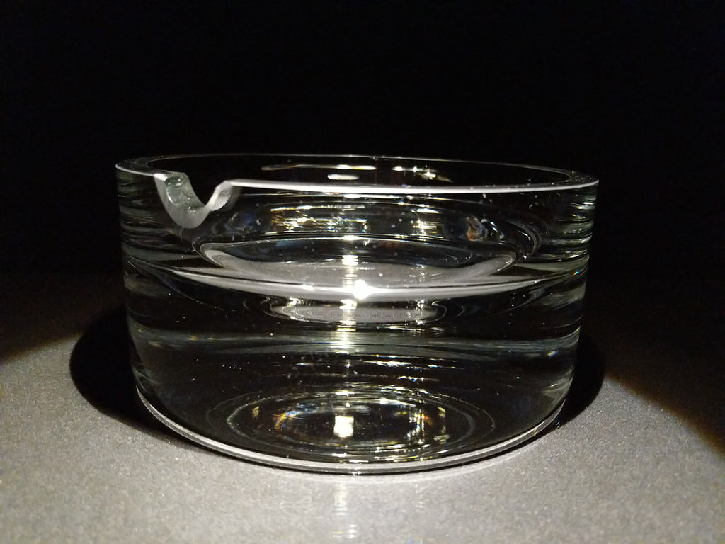 Heavy large size glass ashtray