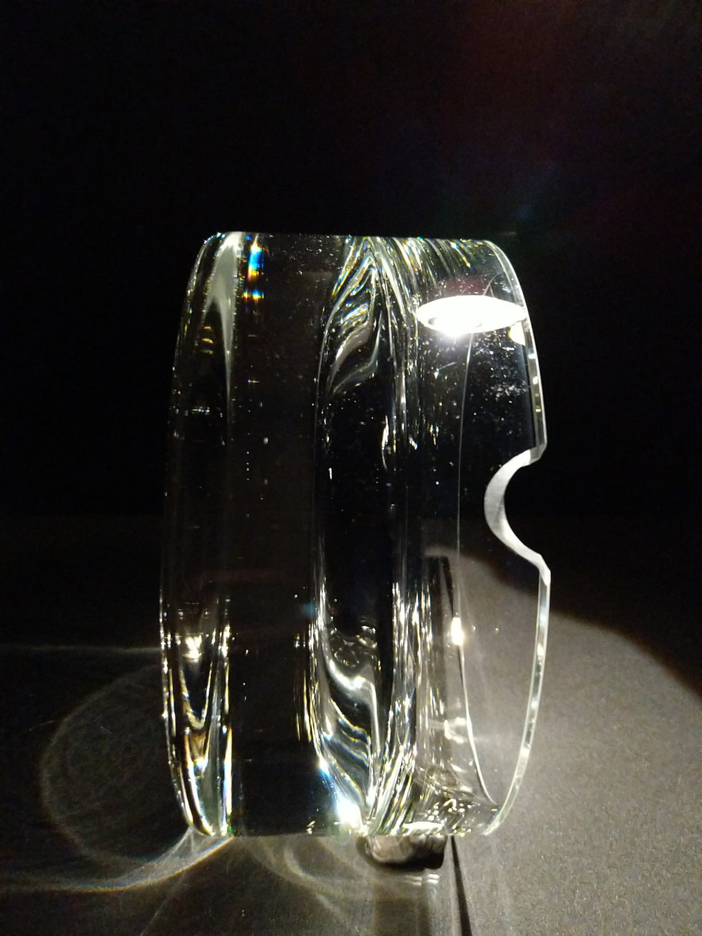 Heavy large size glass ashtray