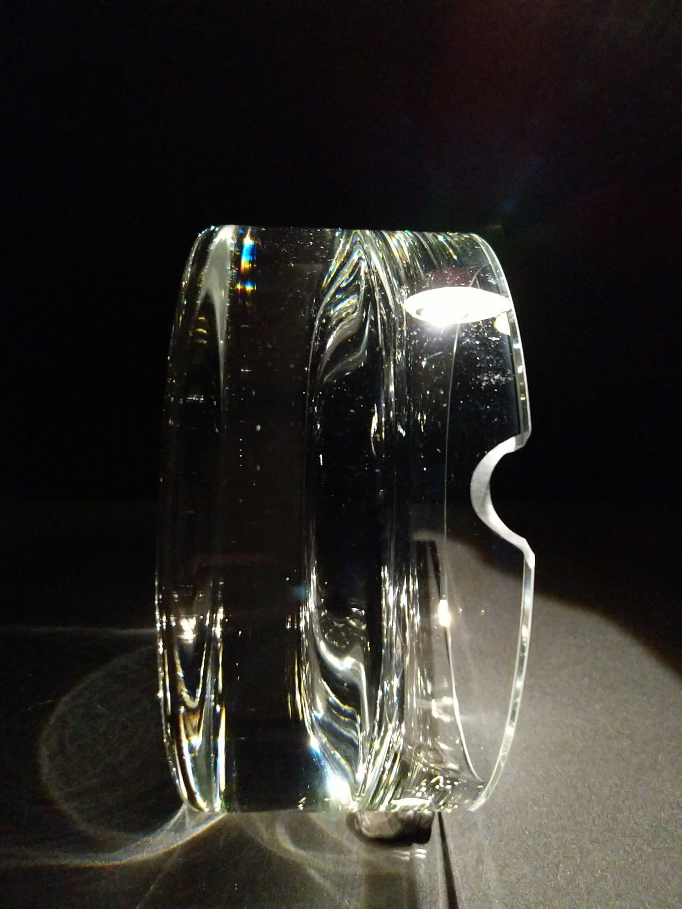 Heavy large size glass ashtray