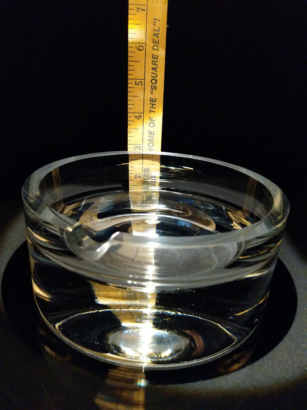 Heavy large size glass ashtray