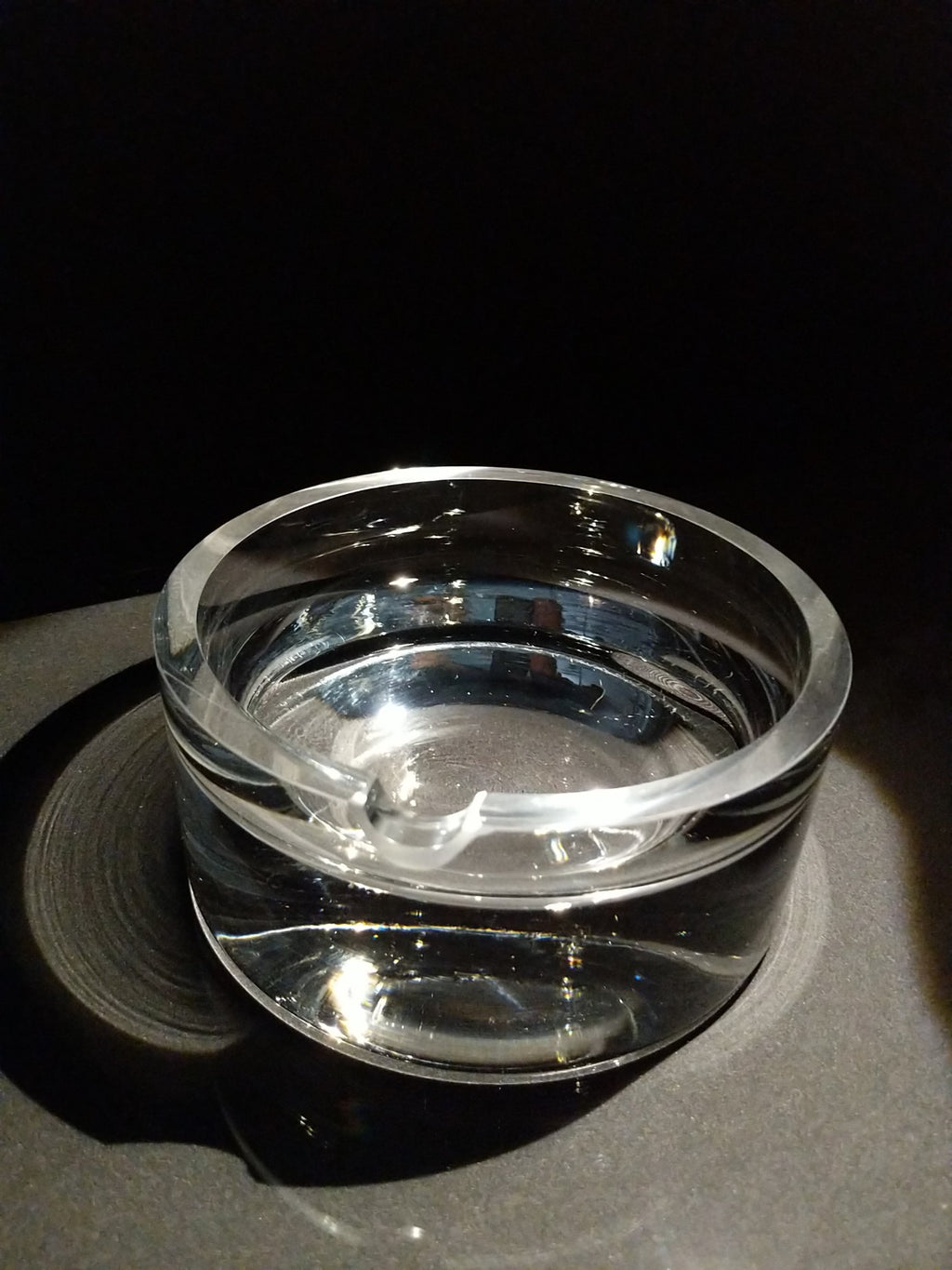 Heavy large size glass ashtray