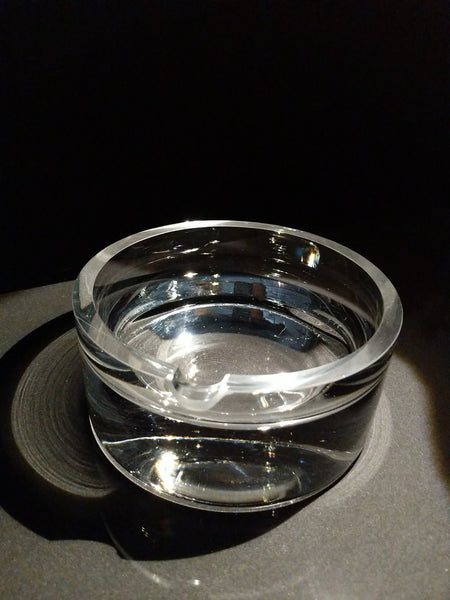 Heavy large size glass ashtray