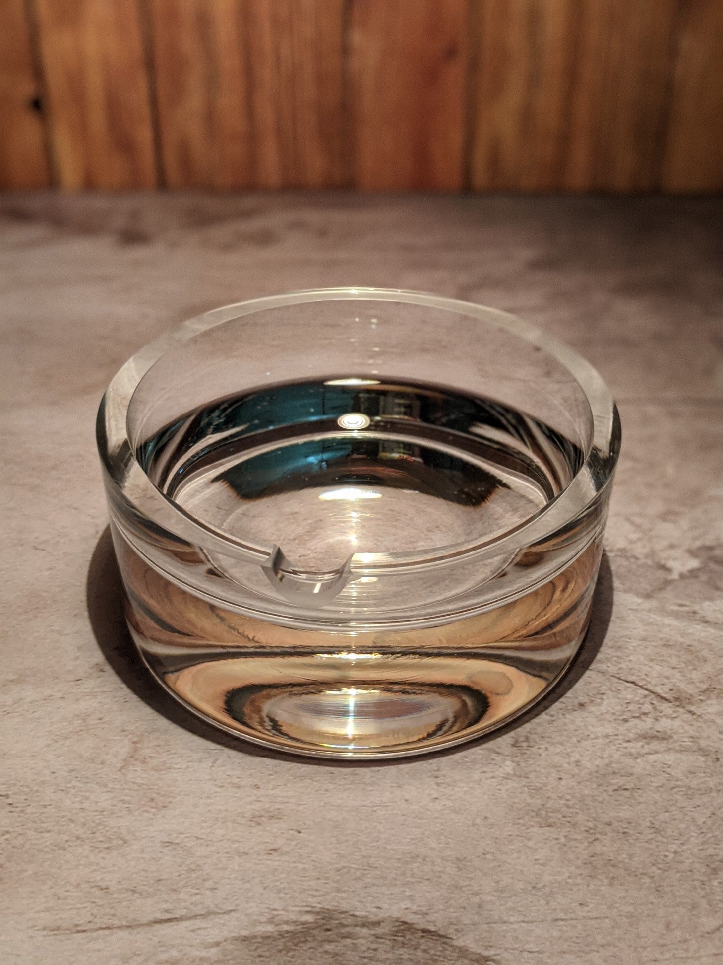 Heavy large size glass ashtray