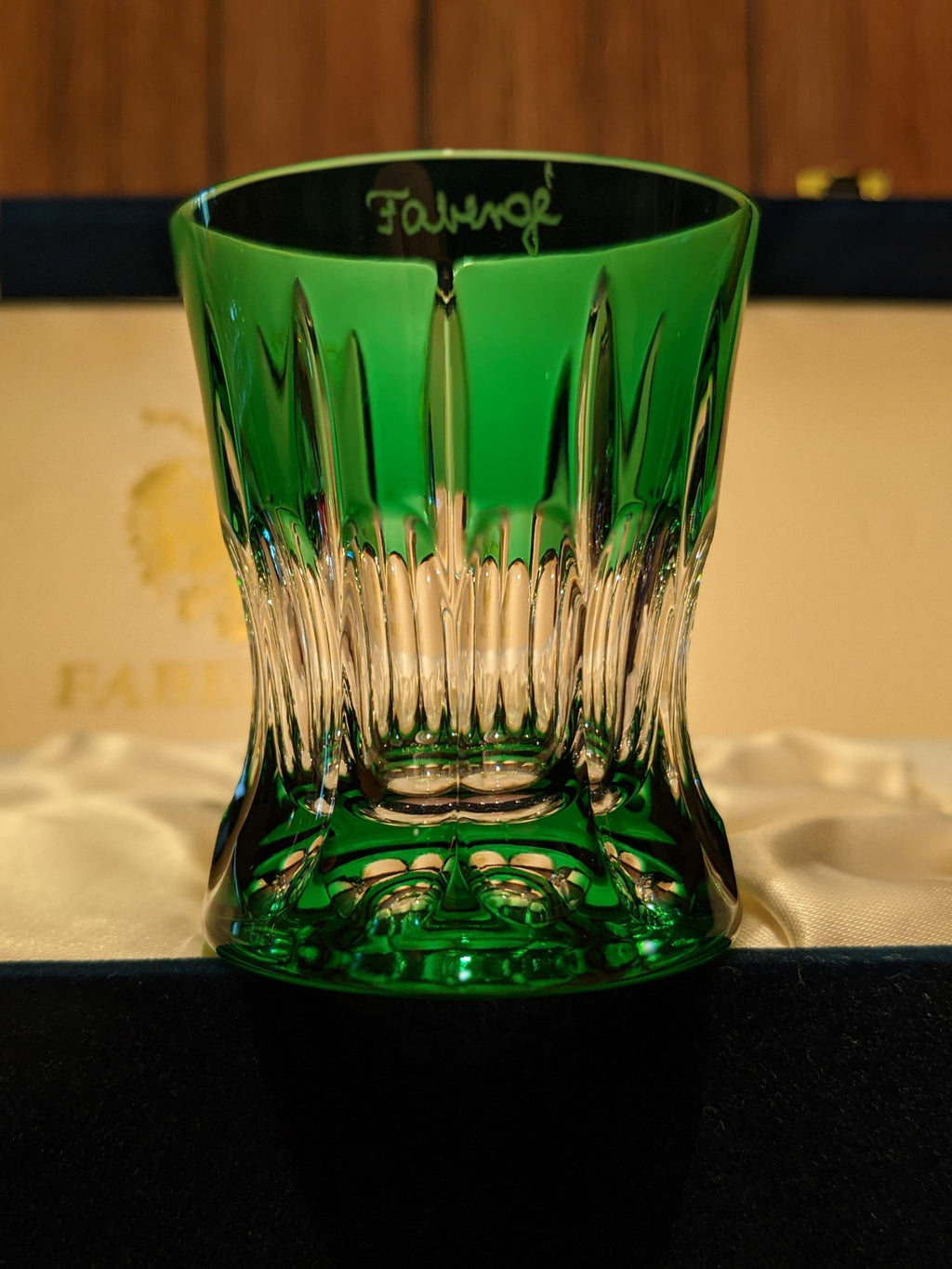 Faberge Crystal Colored Shot Glasses NIB