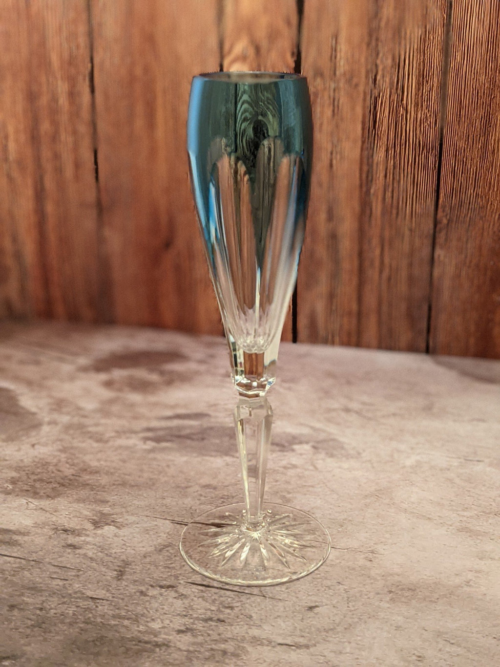Faberge Regency Crystal Sky Blue Colored Flute