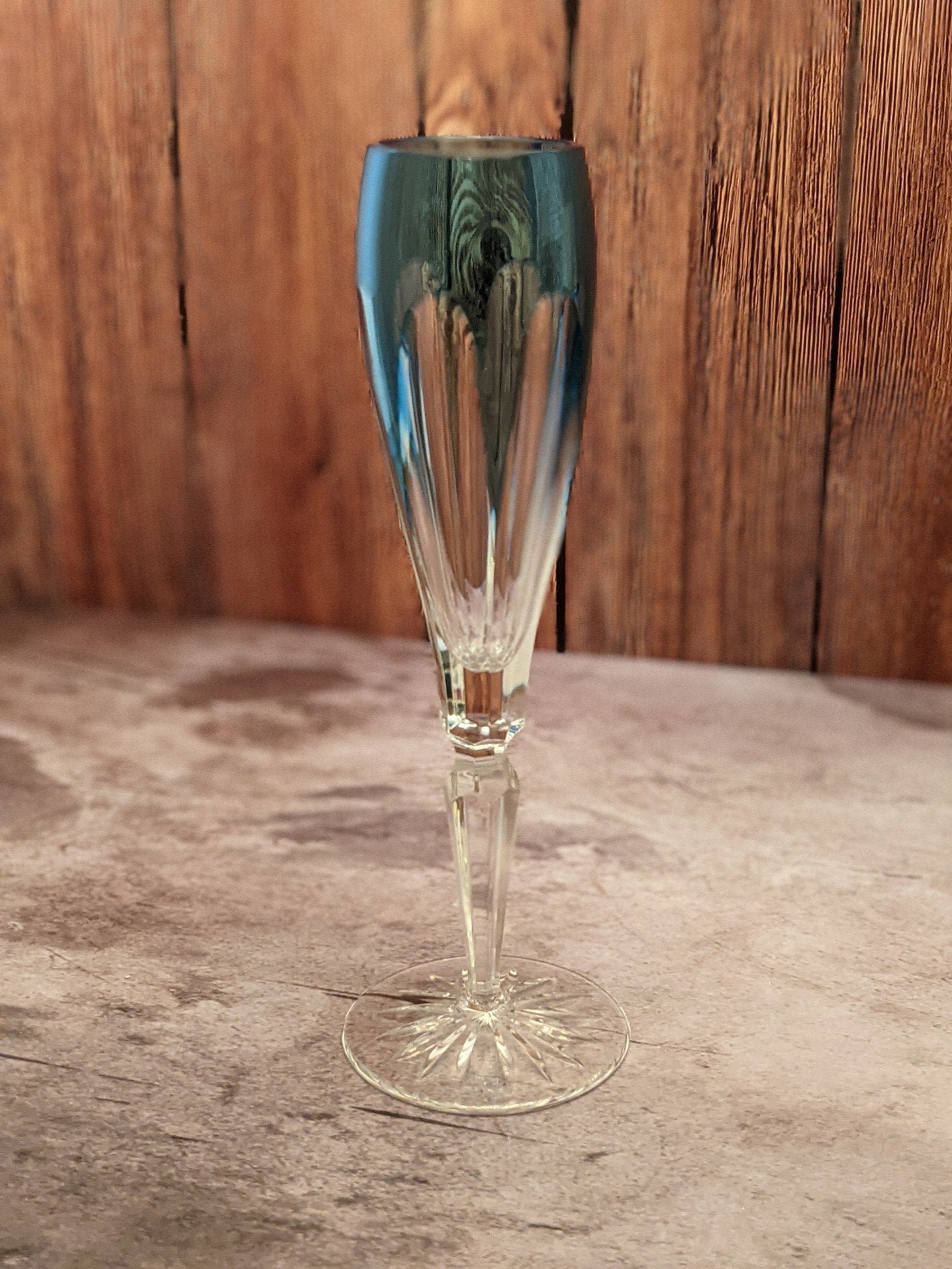 Faberge Regency Crystal Sky Blue Colored Flute