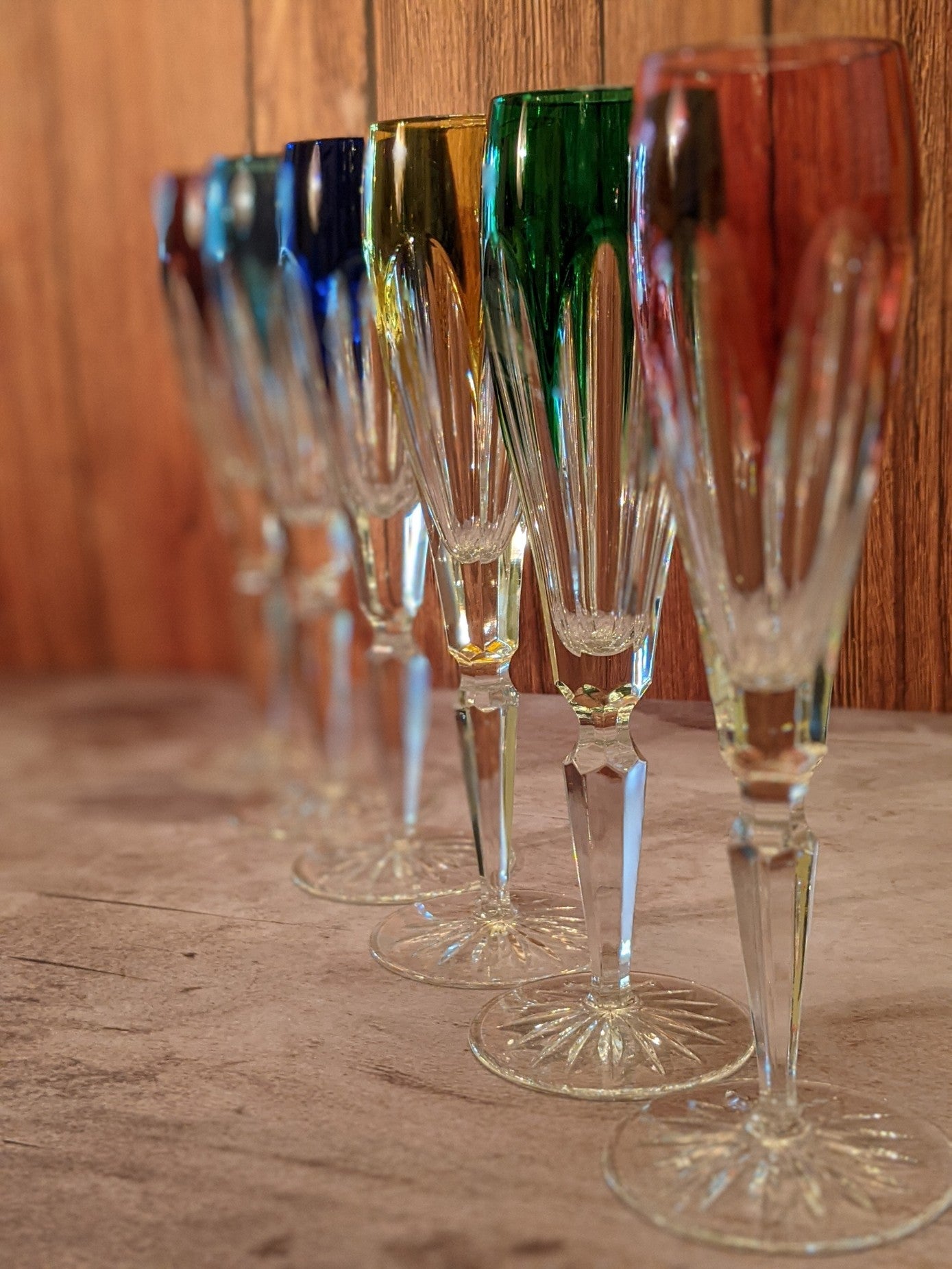 Faberge Regency Crystal Colored Flutes
