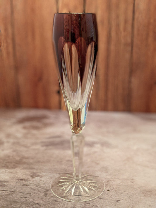 Faberge Regency Crystal Purple Colored Flute