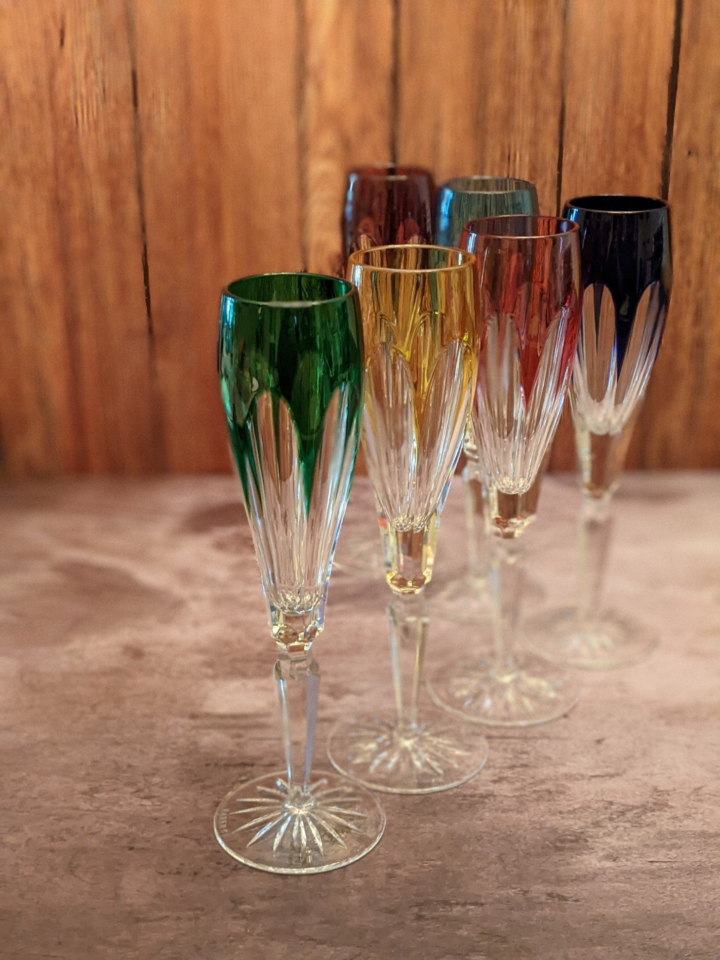 Faberge Regency Crystal Colored Flutes