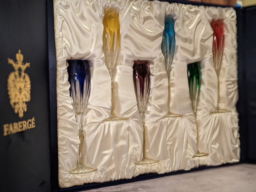 Faberge Regency Crystal Colored Flutes