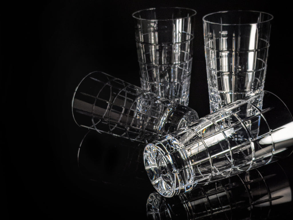 Faberge Metropolitan Double Old Fashion Clear Crystal Glasses set of 4